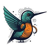 Kolibri. bunt Vektor Illustration isoliert auf Weiß Hintergrund.