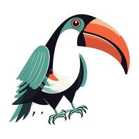 toucan fågel isolerat på vit bakgrund. vektor illustration i tecknad serie stil.