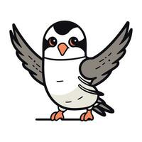 söt tecknad serie pingvin på vit bakgrund. vektor illustration ClipArt