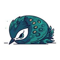 Pfau Karikatur Symbol. Vogel Tier und Natur Thema. isoliert Design. Vektor Illustration