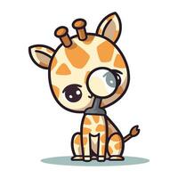 süß Giraffe Charakter Vektor Illustration. Karikatur Giraffe Tier.