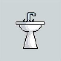 Pixel Kunst Illustration Waschbecken. pixelig Waschbecken. sinken pixelig zum das Pixel Kunst Spiel und Symbol zum Webseite und Video Spiel. alt Schule retro. vektor