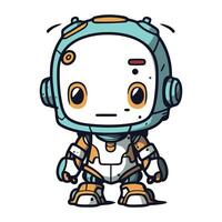 tecknad serie robot karaktär. vektor illustration av en söt liten robot.