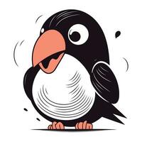 süß Karikatur Pinguin. Vektor Illustration isoliert auf Weiß Hintergrund.