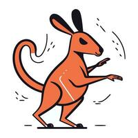 känguru löpning. vektor illustration i klotter stil.