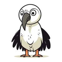 Papageientaucher Vogel isoliert auf Weiß Hintergrund. Karikatur Vektor Illustration.