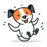 süß Karikatur Hund Springen. Vektor Illustration auf ein Weiß Hintergrund.