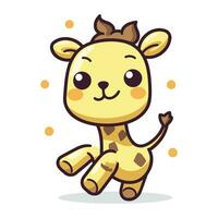 süß Karikatur Giraffe. Vektor Illustration von ein süß Tier.