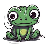 süß Karikatur Frosch. Vektor Illustration isoliert auf ein Weiß Hintergrund.