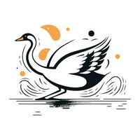 Schwan. Vektor Illustration. Design Element zum Logo. Etikett. Emblem. unterzeichnen.