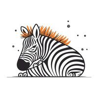 zebra zebra. hand dragen vektor illustration i tecknad serie stil.