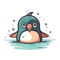 süß Karikatur Pinguin. Vektor Illustration isoliert auf Weiß Hintergrund.