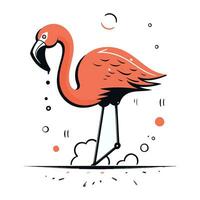 Flamingo. Hand gezeichnet Vektor Illustration. isoliert auf Weiß Hintergrund.