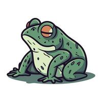 Karikatur Frosch. Vektor Illustration von ein Karikatur Frosch isoliert auf Weiß Hintergrund.