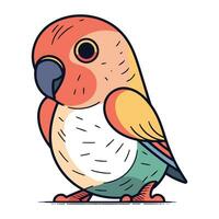 söt papegoja isolerat på vit bakgrund. vektor illustration i tecknad serie stil.