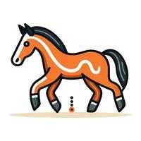 Pferd Symbol im Karikatur Stil. Vektor Illustration isoliert auf Weiß Hintergrund.