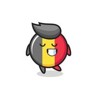 Belgien-Flagge-Abzeichen-Cartoon-Illustration mit einem schüchternen Ausdruck vektor