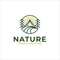 Tourist Lager Natur Logo Design Konzept Vektor Illustration Symbol Symbol