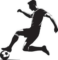 Fußball Spieler Pose Vektor Silhouette Illustration schwarz Farbe, Fußball Spieler Vektor Silhouette