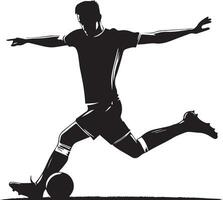 Fußball Spieler Pose Vektor Silhouette Illustration schwarz Farbe, Fußball Spieler Vektor Silhouette