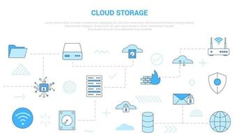 Cloud-Speicherkonzept mit Icon-Set-Vorlagenbanner vektor