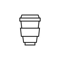 Kaffee im Einweg Tasse Vektor Symbol zum Werbung. geeignet zum Bücher, Shops, Geschäfte. editierbar Schlaganfall im minimalistisch Gliederung Stil. Symbol zum Design