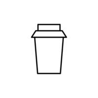 kaffe i disponibel kopp vektor tecken. lämplig för böcker, butiker, butiker. redigerbar stroke i minimalistisk översikt stil. symbol för design