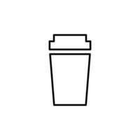 kaffe i disponibel kopp vektor tecken för butiker och butiker. lämplig för böcker, butiker, butiker. redigerbar stroke i minimalistisk översikt stil. symbol för design