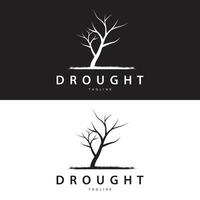 torka logotyp, torr träd logotyp design med enkel, minimalistisk och modern vektor linje stil