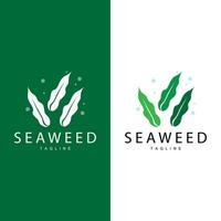 Seetang Logo Design, unter Wasser Pflanze Design Illustrationen, Kosmetika und Essen Zutat vektor