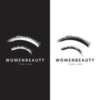 Wimper Logo, Damen Auge Schönheit Salon einfach Design mit Linie Modell, Vektor Schablone Symbol