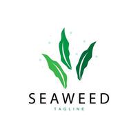 tång logotyp design, under vattnet växt design illustrationer, kosmetika och mat ingrediens vektor