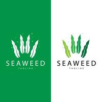 tång logotyp design, under vattnet växt design illustrationer, kosmetika och mat ingrediens vektor