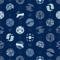 Japan nahtlose Muster Tradition Vintage für Textilien und Hintergrund. vektor