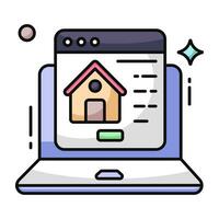 konzeptionelle flache Design-Ikone der Immobilien-Website vektor