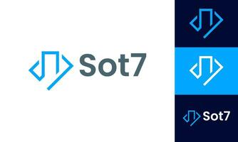 kreativ s7 Verknüpfung Logo Design zum Unternehmen vektor