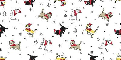 katt sömlös mönster jul vektor santa claus hatt kattunge snöflinga klocka tecknad serie scarf isolerat upprepa tapet bricka bakgrund illustration klotter design