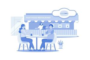 schnell Essen Restaurant Illustration Konzept auf ein Weiß Hintergrund vektor