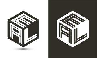 eal Brief Logo Design mit Illustrator Würfel Logo, Vektor Logo modern Alphabet Schriftart Überlappung Stil.
