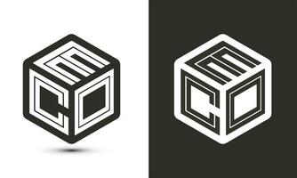 qmc brev logotyp design med illustratör kub logotyp, vektor logotyp modern alfabet font överlappning stil.