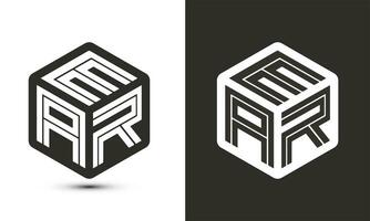 öra brev logotyp design med illustratör kub logotyp, vektor logotyp modern alfabet font överlappning stil.