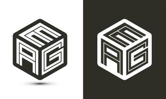 Ei Brief Logo Design mit Illustrator Würfel Logo, Vektor Logo modern Alphabet Schriftart Überlappung Stil.