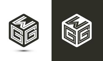 wg Brief Logo Design mit Illustrator Würfel Logo, Vektor Logo modern Alphabet Schriftart Überlappung Stil.