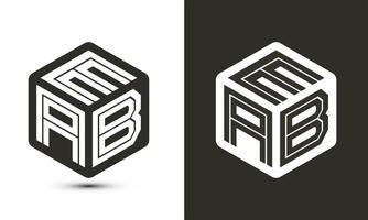 eab Brief Logo Design mit Illustrator Würfel Logo, Vektor Logo modern Alphabet Schriftart Überlappung Stil.