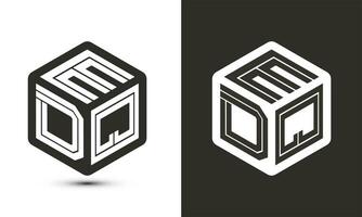 edq Brief Logo Design mit Illustrator Würfel Logo, Vektor Logo modern Alphabet Schriftart Überlappung Stil.