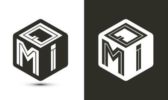 qmi Brief Logo Design mit Illustrator Würfel Logo, Vektor Logo modern Alphabet Schriftart Überlappung Stil.