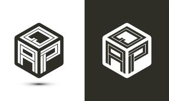 qap Brief Logo Design mit Illustrator Würfel Logo, Vektor Logo modern Alphabet Schriftart Überlappung Stil.