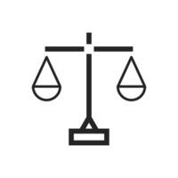 Gerechtigkeit Gesetz Rahmen Symbol, Beurteilung und Bestrafung Symbol, Gerechtigkeit und Justiz Zeichen, mechanisch alt Waage Balance Linie Symbol, Gesetz Feste gleich Rechte Regeln Vektor Illustration