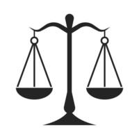 Gerechtigkeit Gesetz Rahmen Symbol, Beurteilung und Bestrafung Symbol, Gerechtigkeit und Justiz Zeichen, mechanisch alt Waage Balance Linie Symbol, Gesetz Feste gleich Rechte Regeln Vektor Illustration