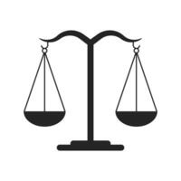 rättvisa lag skala ikon, dom och bestraffning symbol, rättvisa och rättslig tecken, mekanisk gammal skalor balans linje ikon, lag fast likvärdig rättigheter regler vektor illustration